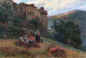 Landscape and Peasants of Anticoli by Mariano Barbasan Lagueruela